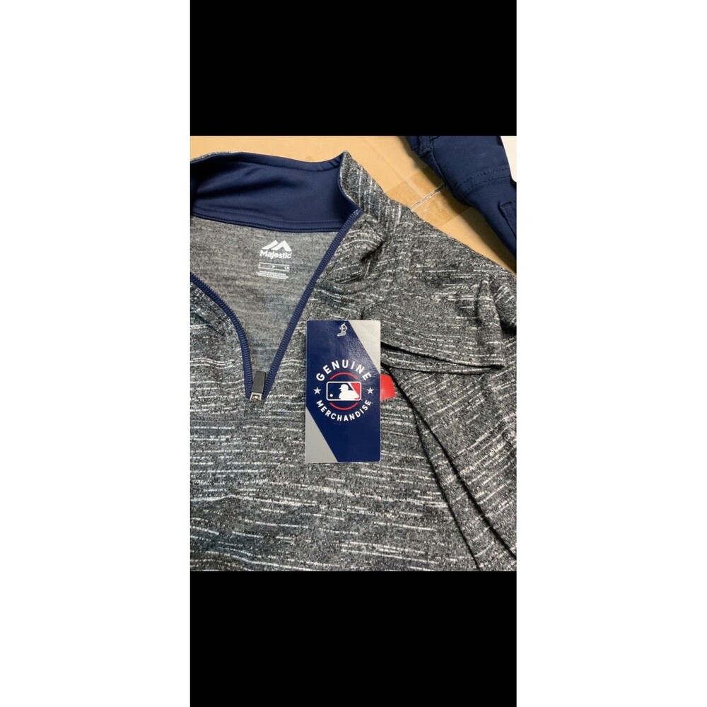 Majestic Cleveland Guardians Logo 1/4‎ Zip Fleece Pullover Men’s Small Pockets